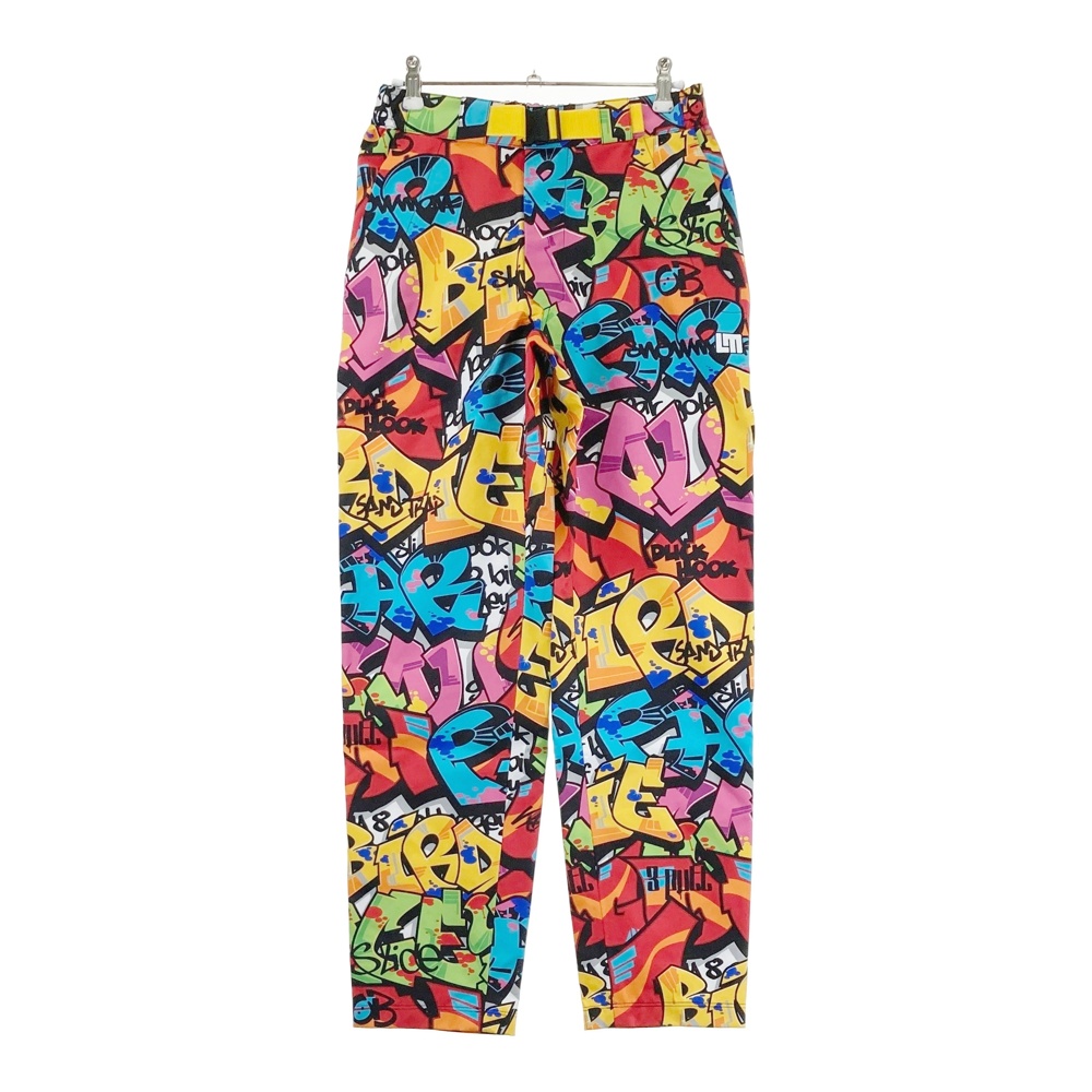 LOUD MOUTH ラウドマウス  レインパンツ タグス 総柄 黄色系 M 【中古】ゴルフお召しもの レディース
