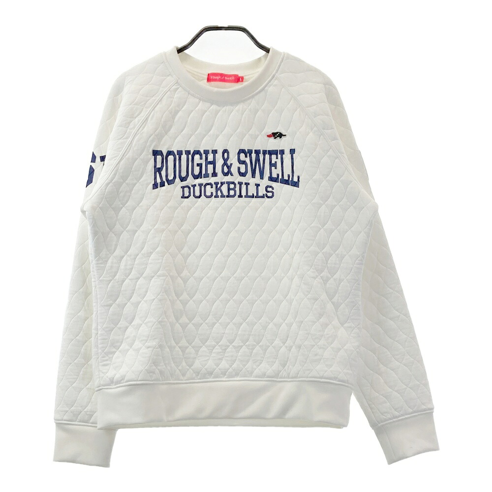 ROUGH\u0026SWELL ラフアンドスウェル  長袖ティーシャツ カモノハシ  白いこと系 L 【中古】ゴルフ御召しもの レディース