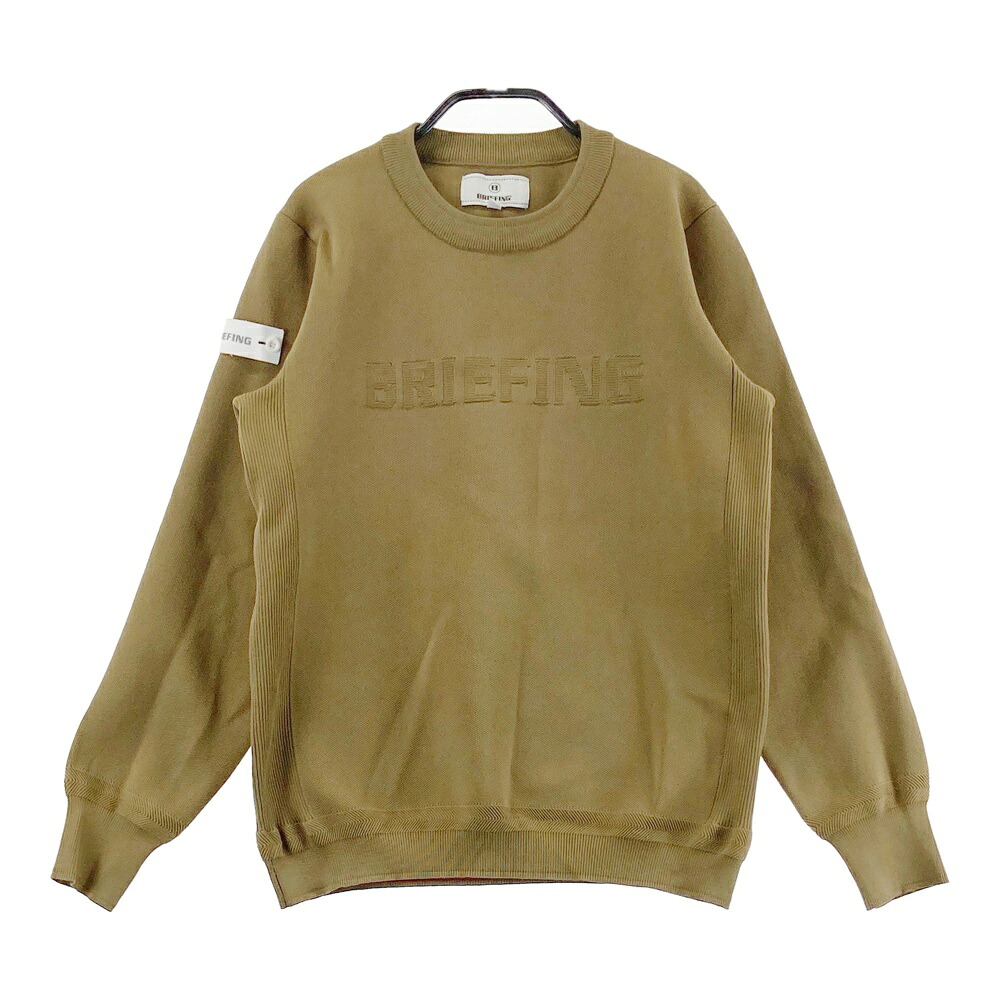 BRIEFING GOLF ブリーフィング  編み物スウェーター ロゴタイプ  カーキ系 M 【中古】ゴルフ御召しもの レディース