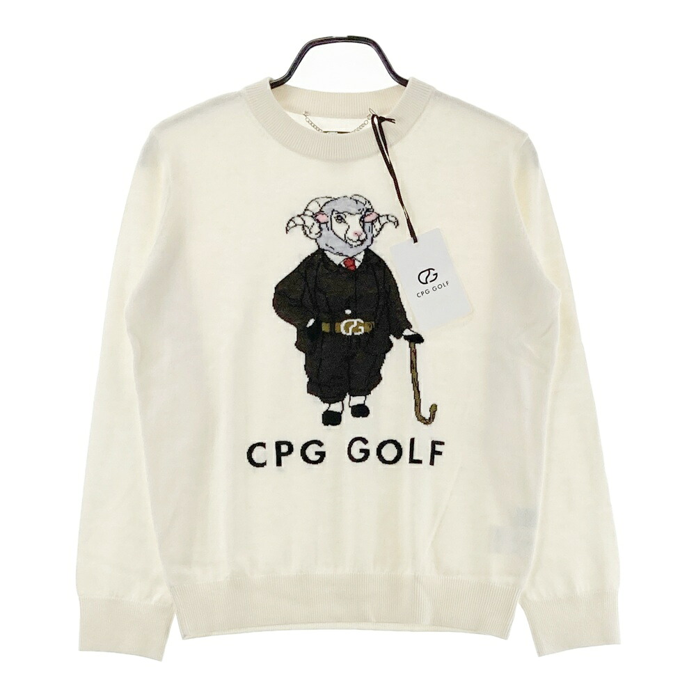 CPG GOLF シーピージーゴルフ 1308-24229 編み物 スウェーター  白いこと系 3 【中古】ゴルフ御召しもの レディース