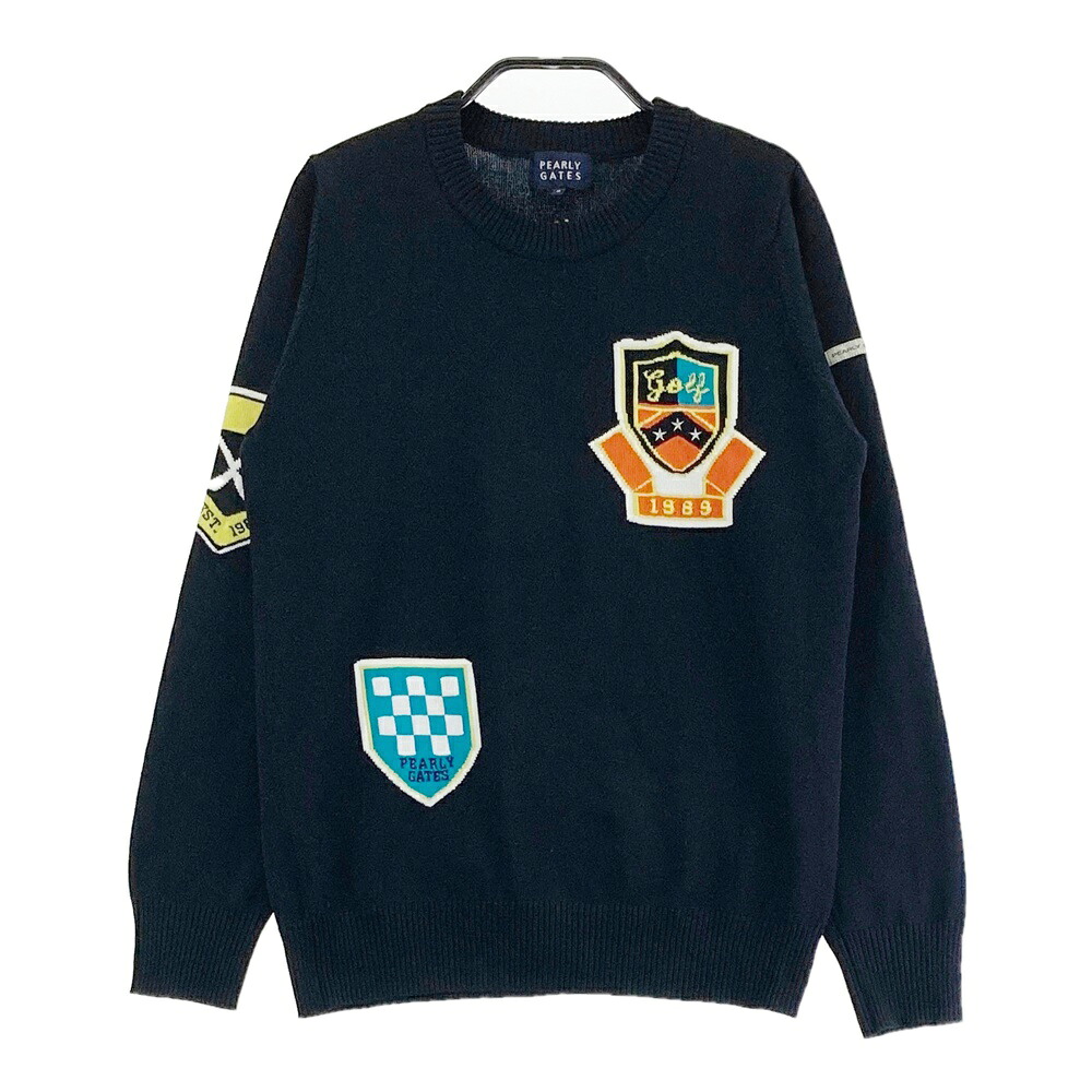 PEARLY GATES パーリーゲイツ  編み物プルオーバー 表象  米国海軍系 0 【中古】ゴルフ御召しもの レディース