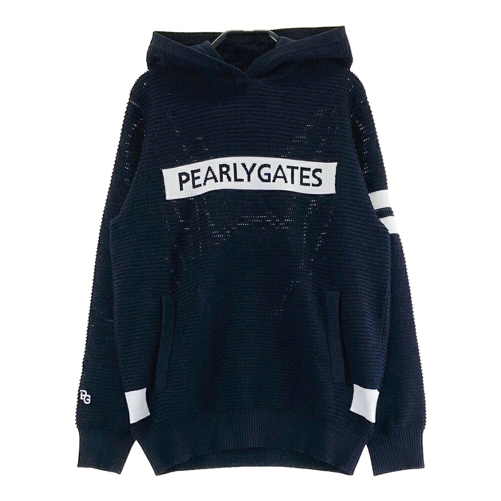 PEARLY GATES パーリーゲイツ  長袖編み物パーカー  米国海軍系 0 【中古】ゴルフ御召しもの レディース
