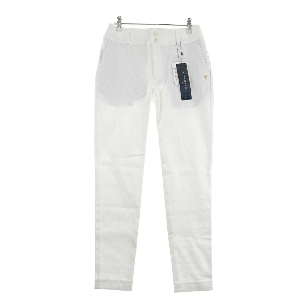 ST ANDREWS セントアンドリュース  ロングズボン下 総柄 白いこと系 S 【中古】ゴルフお召しもの レディース