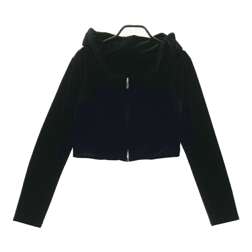 FOXEY NEWYORK フォクシーニューヨーク VELOUR NOIR ベロア ジップパーカー ブラック系 40 【中古】レディース|中古ゴルフウェア通販STST
