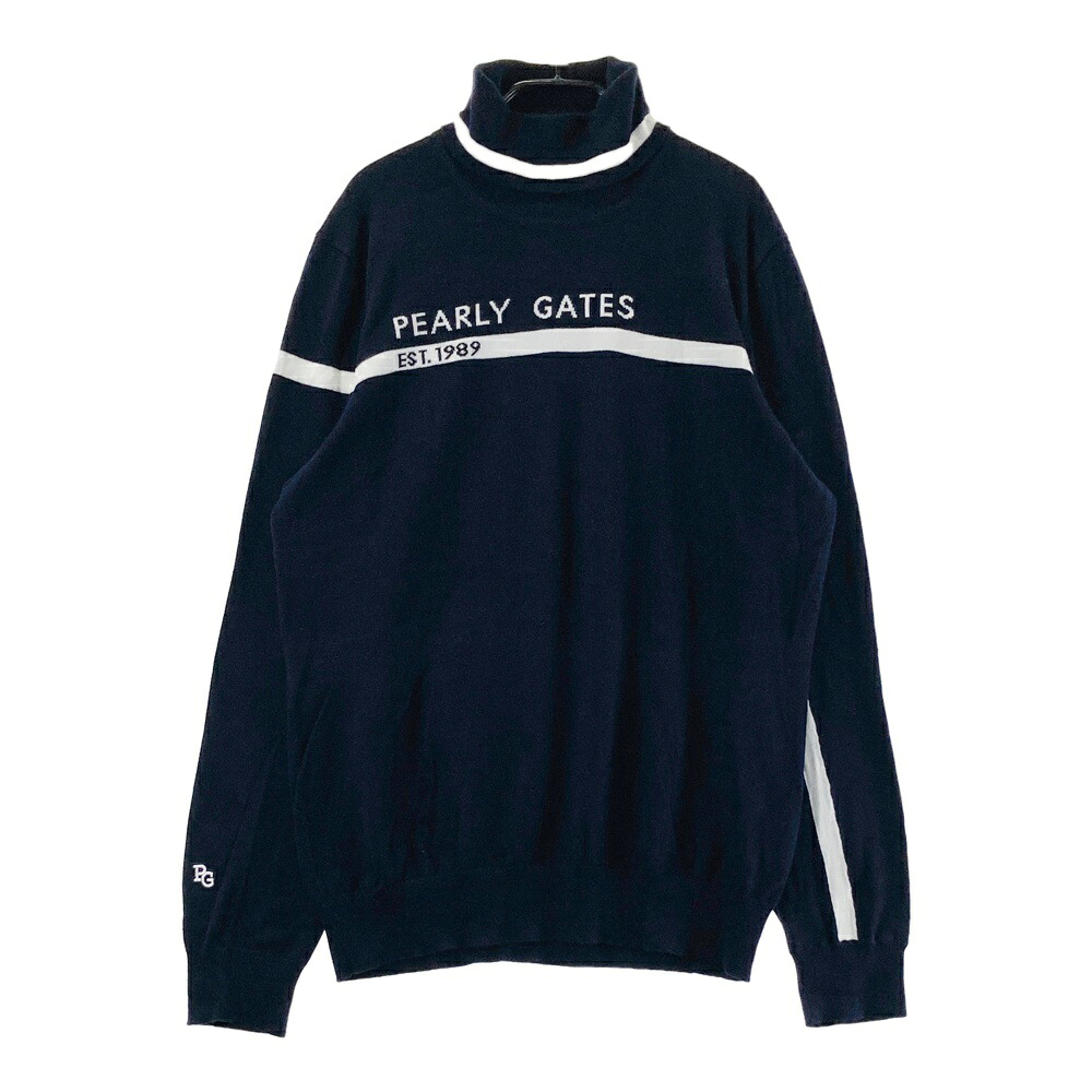 PEARLY GATES パーリーゲイツ  タートルネック 編み物スウェーター  米国海軍系 2 【中古】ゴルフ御召しもの レディース
