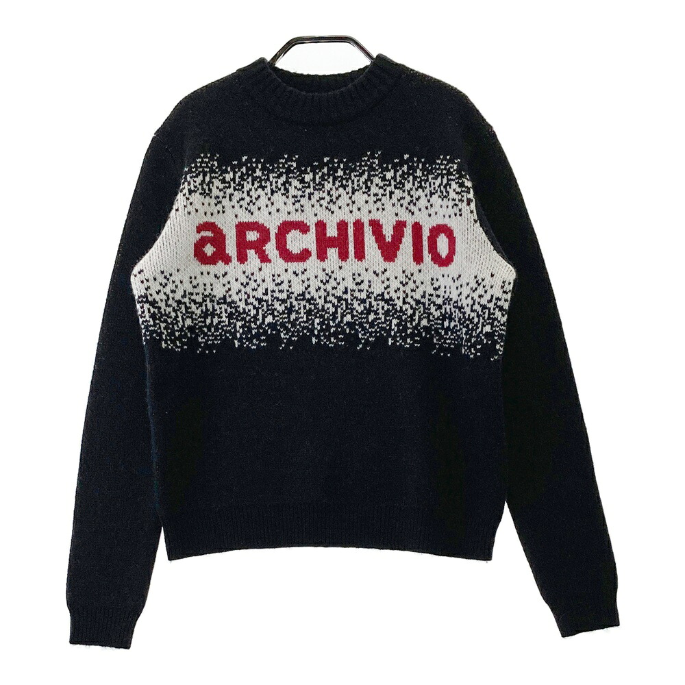 ARCHIVIO アルチビオ  編み物 ティーシャツ  黒いこと系 36 【中古】ゴルフ御召しもの レディース