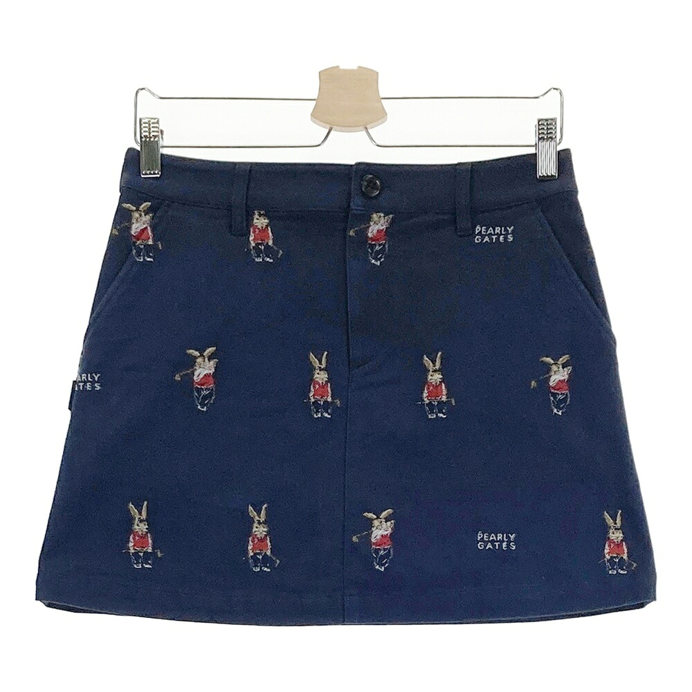 PEARLY GATES パーリーゲイツ  スコート ししゅう うさぎ 総柄 米国海軍系 1 【中古】ゴルフお召しもの レディース