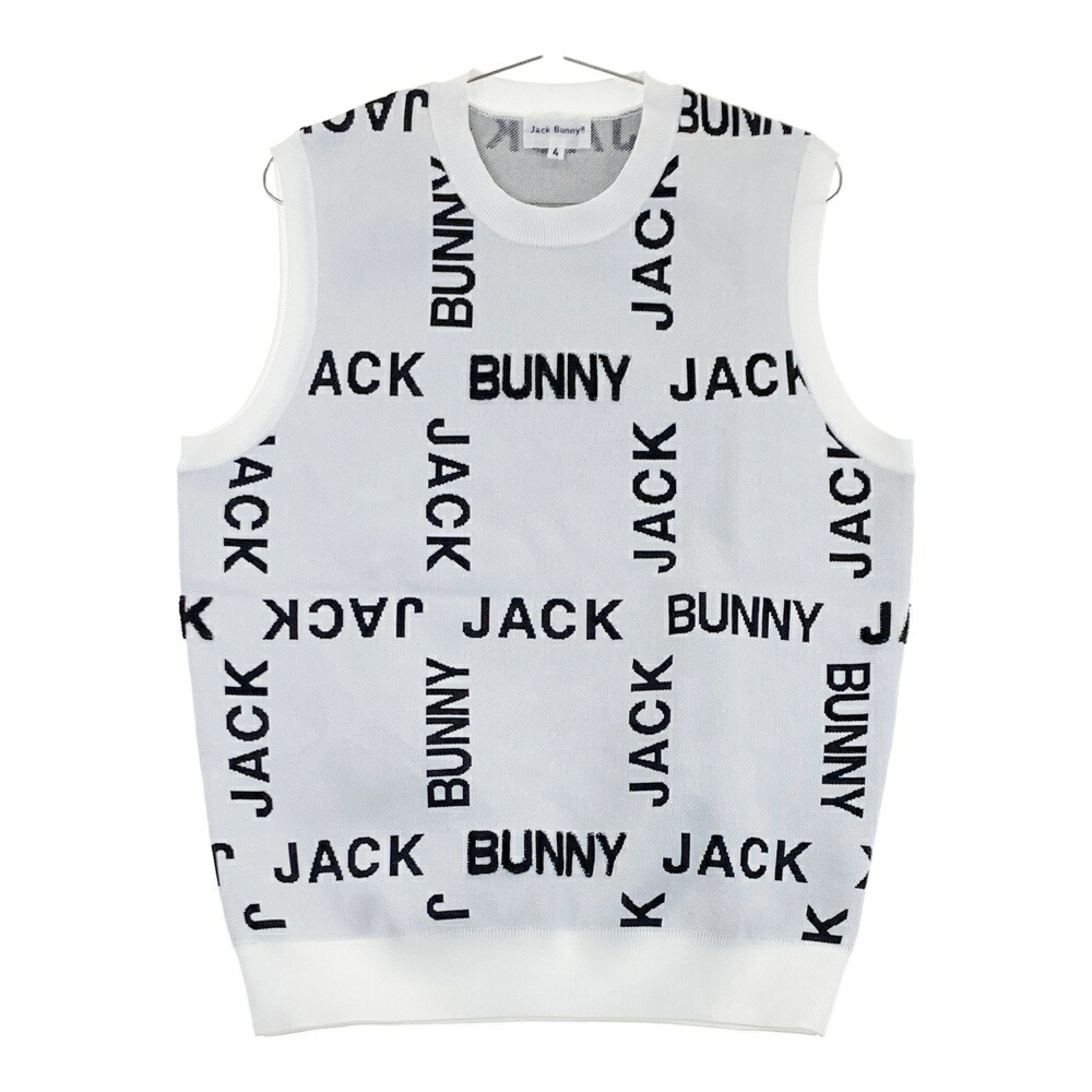 JACK BUNNY ジャックバニー 2024年ひな形 編み物より良い ロゴタイプ柄 白いこと系 4 【中古】ゴルフ御召しもの レディース