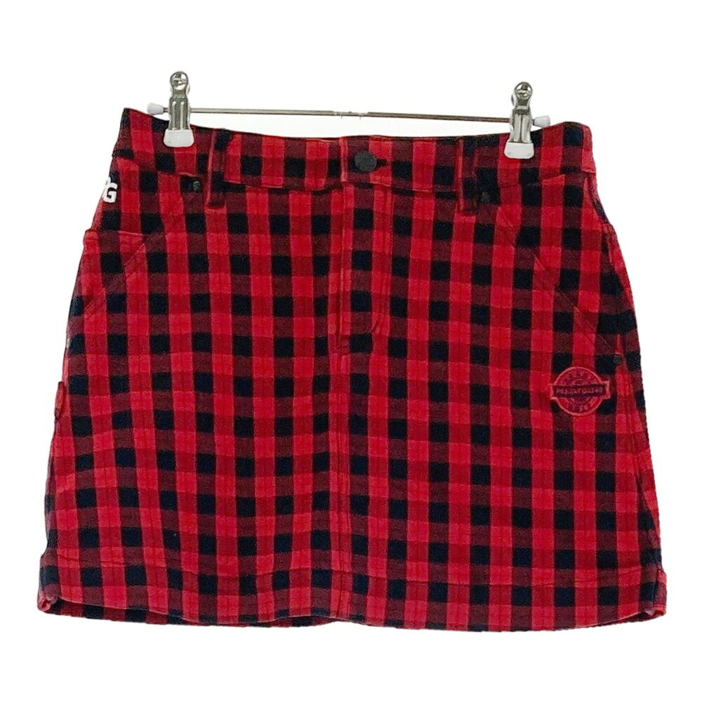 PEARLY GATES パーリーゲイツ  伸ばすことスコート 照合のしるし柄 赤いこと系 0 【中古】ゴルフ御召しもの レディース