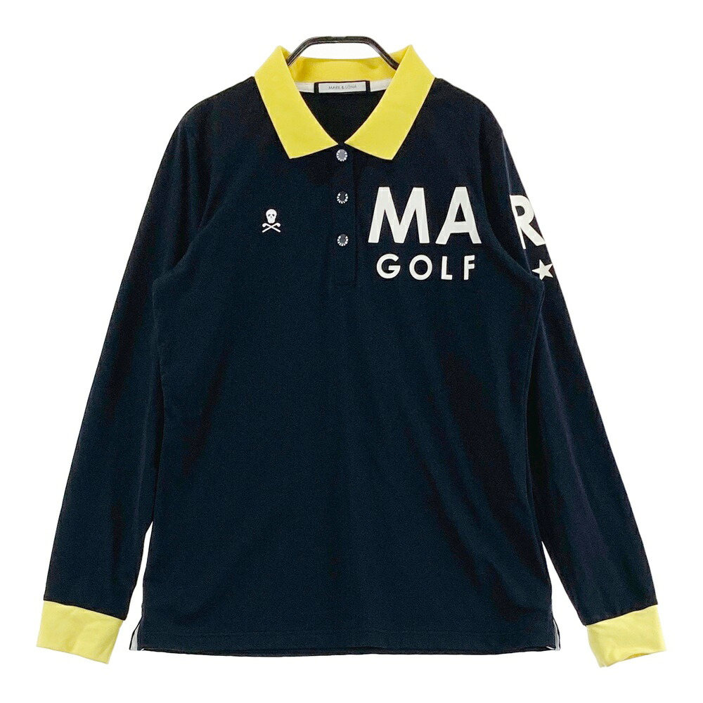 MARK\u0026LONA マークアンドロナ  長袖スポーツシャツ 裏起毛  黒いこと系 40 【中古】ゴルフ御召しもの レディース