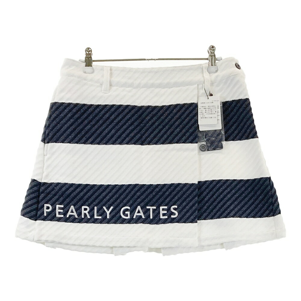 PEARLY GATES パーリーゲイツ  綿織物 スコート 間借り人柄 白いこと系 1 【中古】ゴルフ御召しもの レディース
