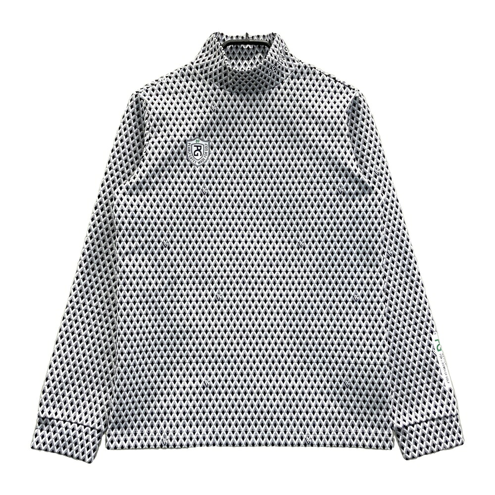 PEARLY GATES パーリーゲイツ  ハイネック 長袖プルオーバー 金剛石柄 白いこと系 1 【中古】ゴルフお召しもの レディース