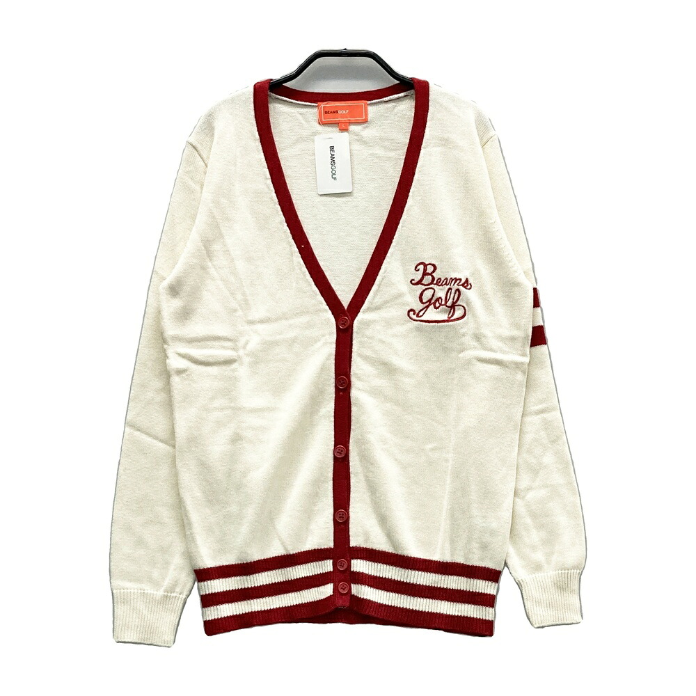 BEAMS GOLF ビームスゴルフ  綿織物混 編み物 ジレー  白いこと系 L 【中古】ゴルフ御召しもの レディース