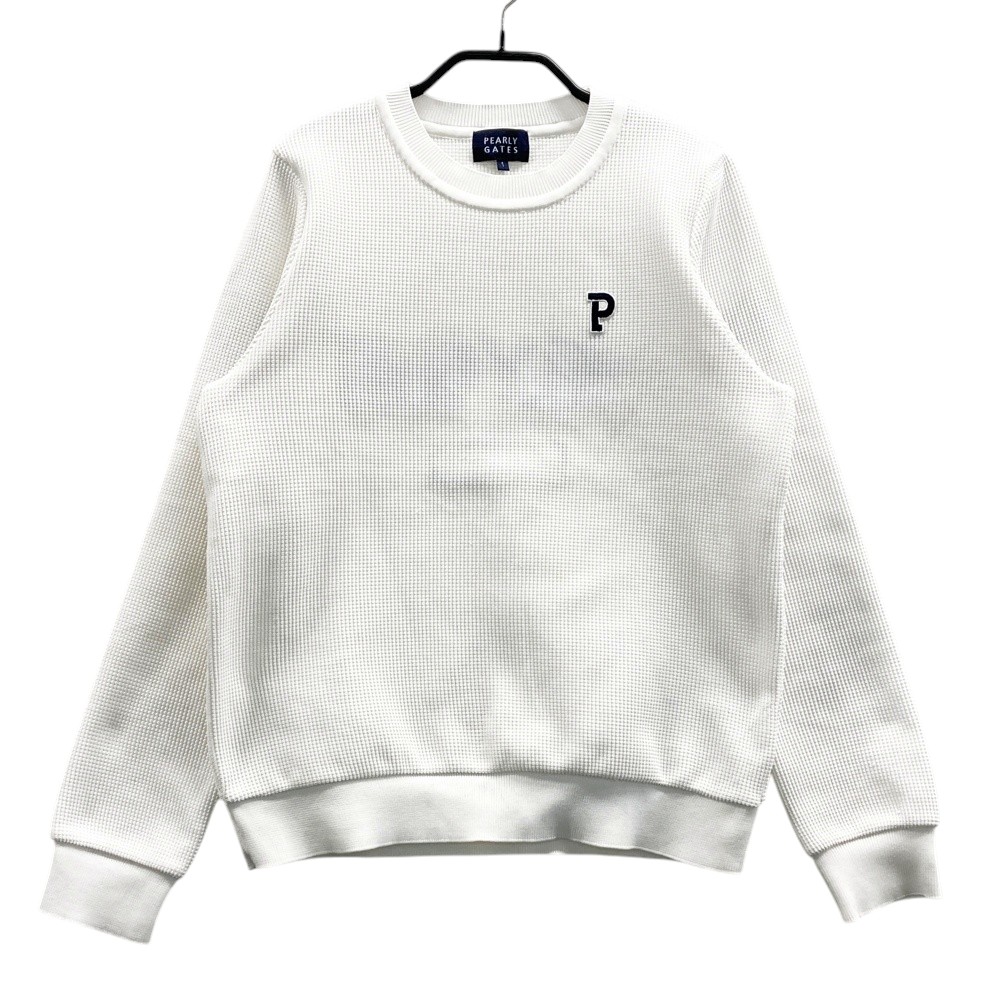 PEARLY GATES パーリーゲイツ  編み物スウェーター ティーシャツ  白いこと系 1 【中古】ゴルフ御召しもの レディース
