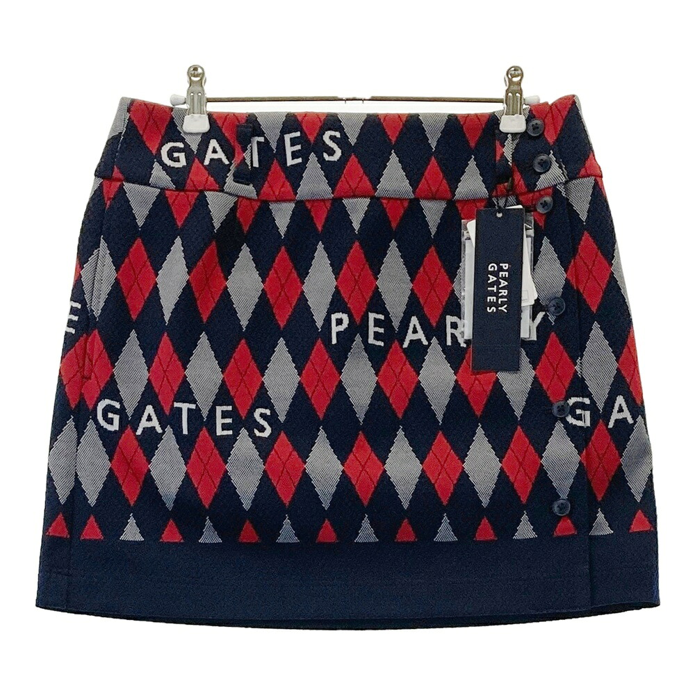 PEARLY GATES パーリーゲイツ  編み物 一回りスコート アーガイル柄 米国海軍系 2 【中古】ゴルフ御召しもの レディース