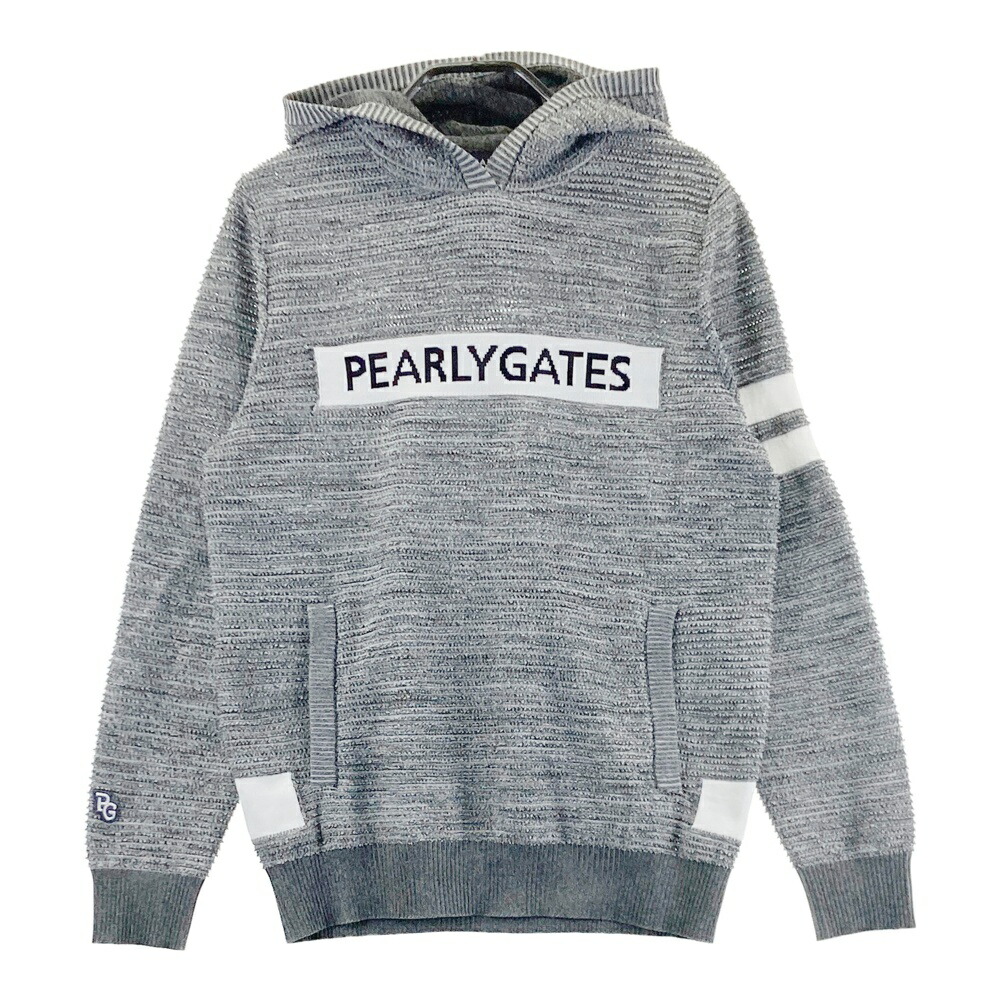 PEARLY GATES パーリーゲイツ  編み物パーカー  薄墨色系 1 【中古】ゴルフ御召しもの レディース