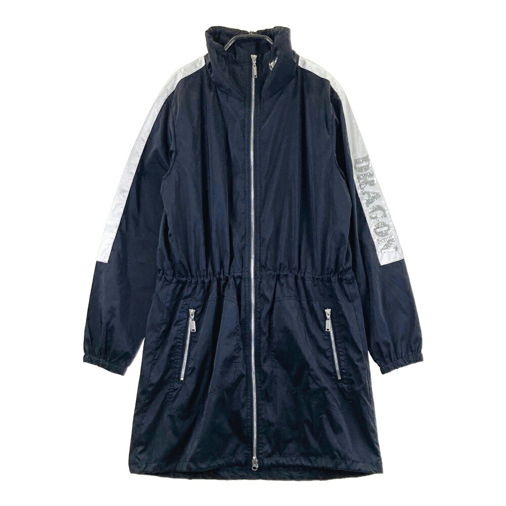 DANCE WITH DRAGON ダンスウィズドラゴン  ナイロン 長袖 ジップワンピース  黒いこと系 2 【中古】ゴルフ御召しもの レディース