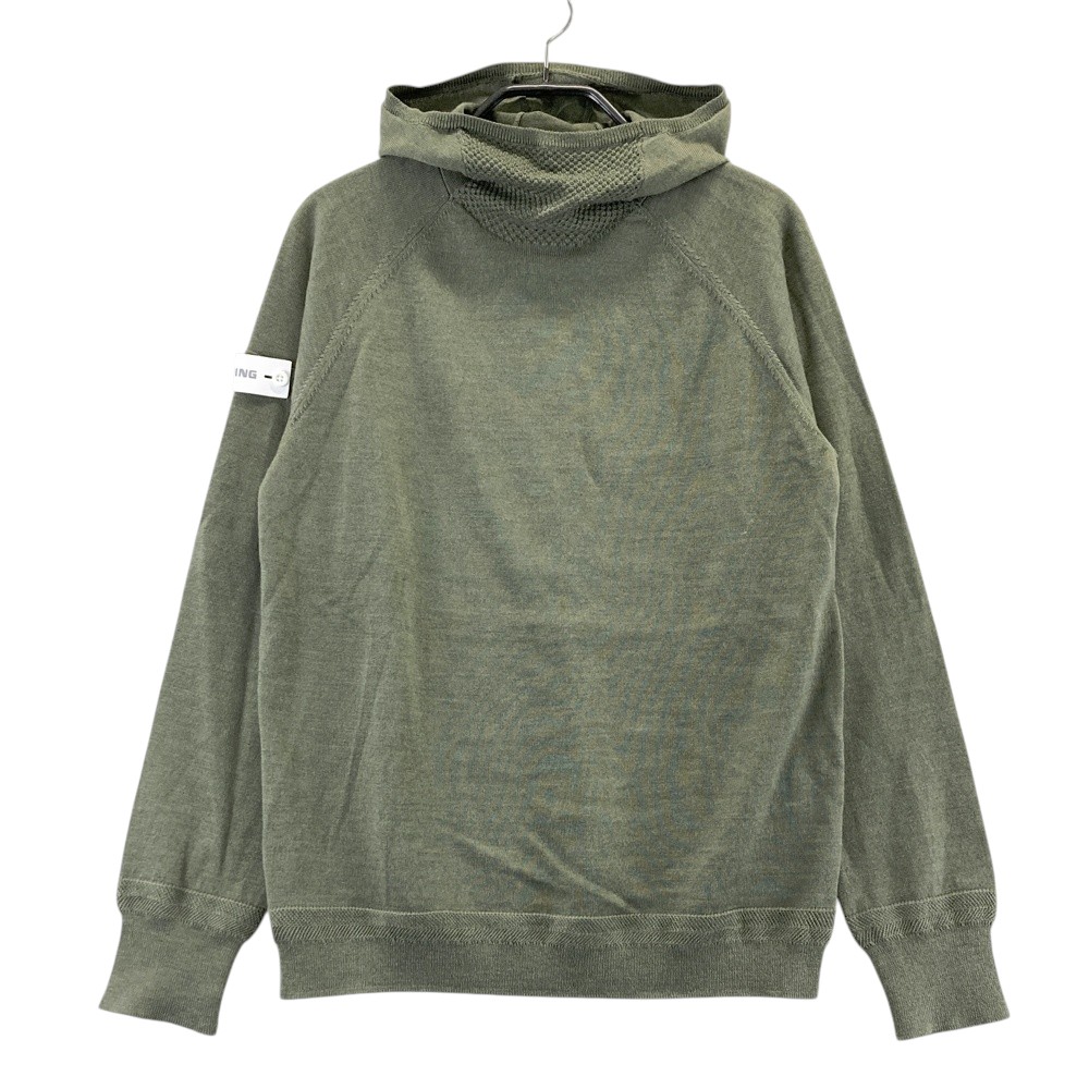 BRIEFING GOLF ブリーフィング  ボンネット付き添い人編み物ティーシャツ  カーキ系 M 【中古】ゴルフ御召しもの レディース