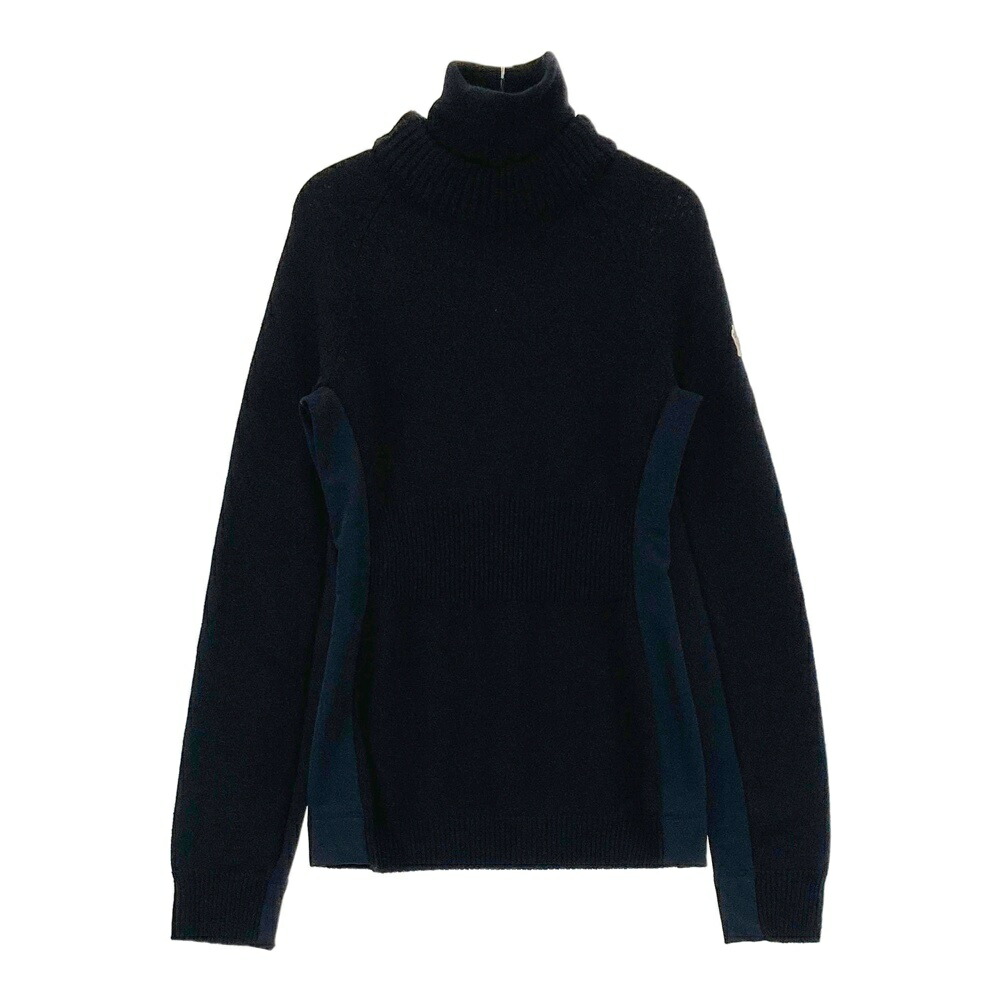 MONCLER モンク軌跡 G20989F00004 タートル 編み物 プルオーバー  黒いこと系 XS 【中古】レディース