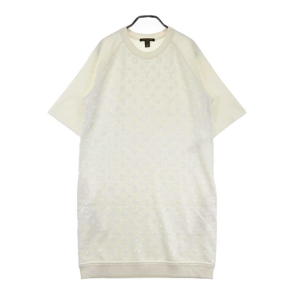 LOUIS VUITTON ルイ ヴィトン RW141W F5KD10OEL 半袖衣装 モノグラム スパンコール 白いこと系 L 【中古】レディース