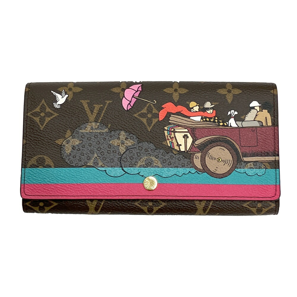 LOUIS VUITTON ルイ ヴィトン M61359/TS7185 紙入れ オポルト フォイユ サラ モノグラム 赤銅色系  【中古】レディース