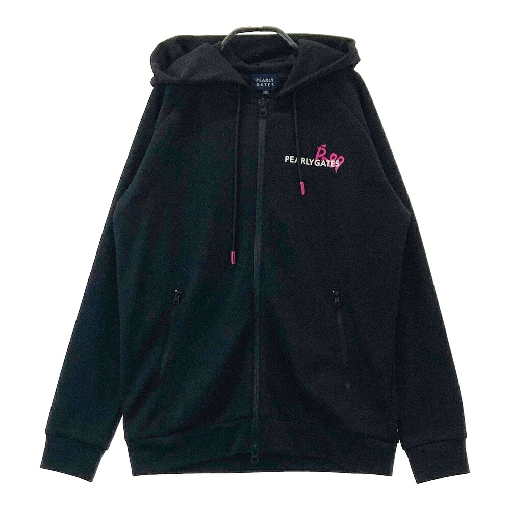 PEARLY GATES パーリーゲイツ ジップパーカー ジャケット ペイントロゴ ブラック系 1 【中古】ゴルフウェア レディース｜中古ゴルフウェア通販STST