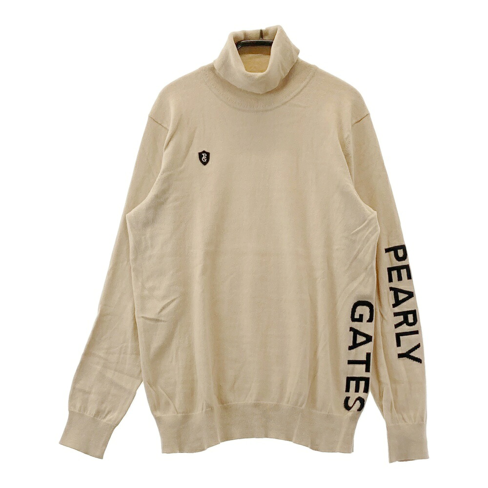 PEARLY GATES パーリーゲイツ タートルネック ニットセーター ベージュ系 0 【中古】ゴルフウェア レディース|中古ゴルフウェア通販STST