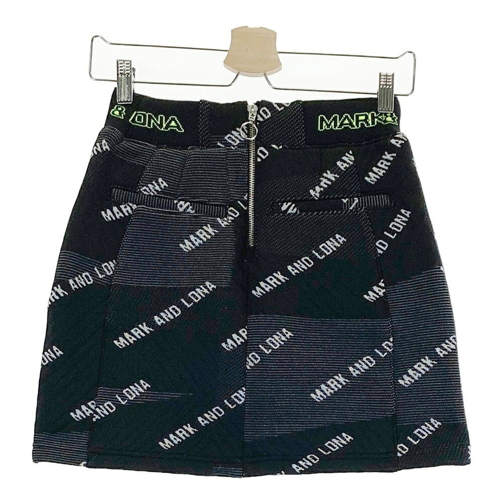MARK&LONA マークアンドロナ キルティング スカート ロゴ柄 ブラック系 40 【中古】ゴルフウェア レディース|中古ゴルフウェア通販STST