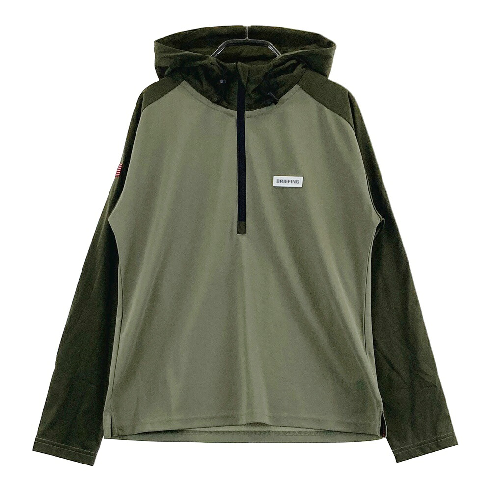 BRIEFING GOLF ブリーフィング 異素材切替 長袖パーカー フーディ グリーン系 S 【中古】ゴルフウェア レディース｜中古ゴルフウェア通販STST