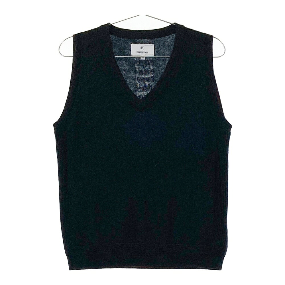 BRIEFING GOLF ブリーフィング ニットベスト カシミヤ混 ブラック系 M 【中古】ゴルフウェア レディース|中古ゴルフウェア通販STST