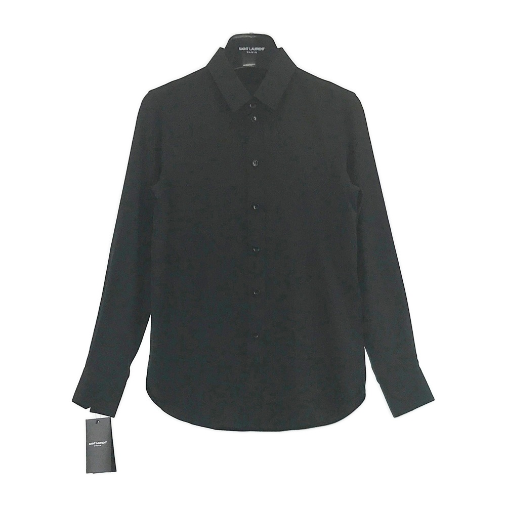 SAINT LAURENT PARIS サンローランパリ 長袖シャツ シルク ブラック系 34 【中古】レディース|中古ゴルフウェア通販STST