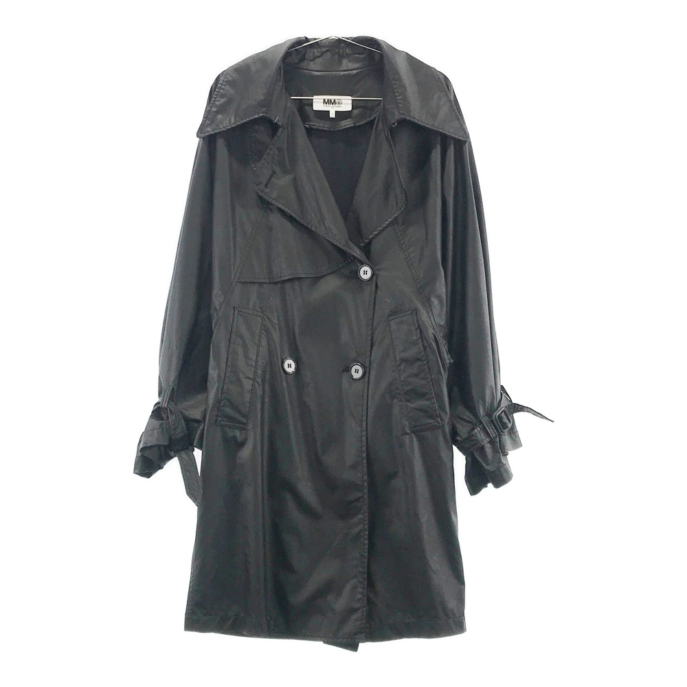 MM6 エムエムシックス 2021AW トレンチコート フェイクレザー ブラック系 36 【中古】レディース