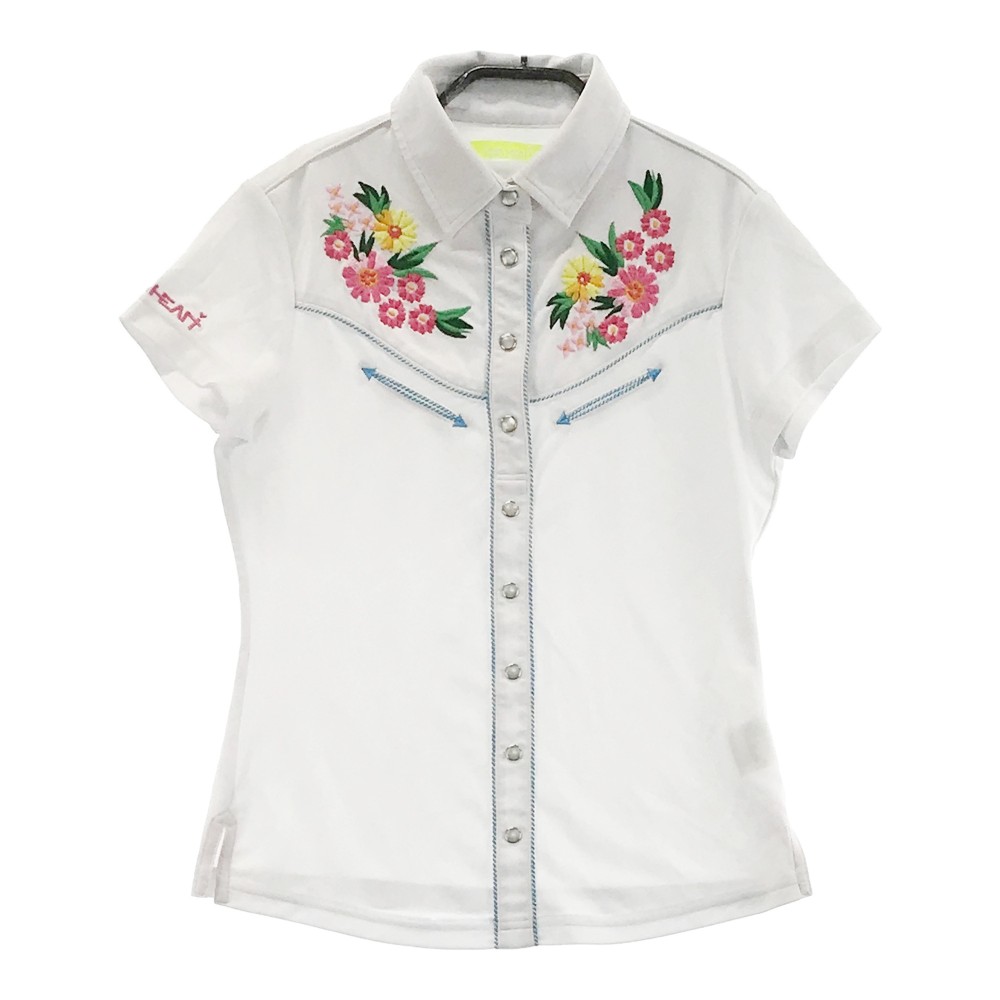 VIVA HEART ビバハート 半袖ポロシャツ ホワイト系 38 【中古】ゴルフウェア レディース