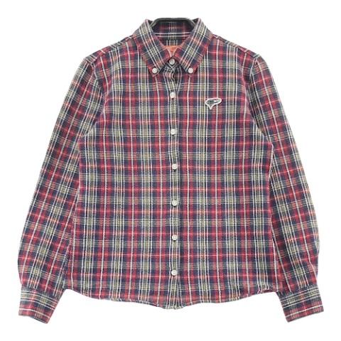 BEAMS GOLF ビームスゴルフ 長袖シャツ ロゴワッペン タータンチェック柄 レッド系 M 【中古】ゴルフウェア レディース｜中古ゴルフウェア通販STST