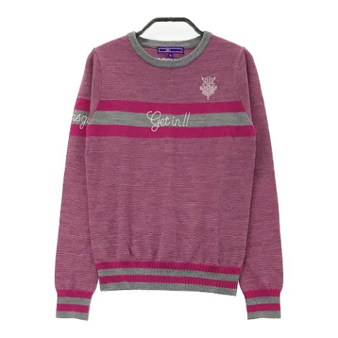 BEAMS GOLF ビームスゴルフ  編み物 スウェーター  サクラ色系 S 【中古】ゴルフ御召しもの レディース