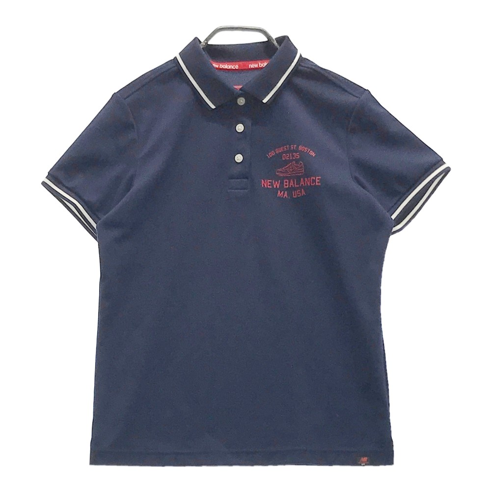 NEW BALANCE GOLF ニューバランスゴルフ 半袖ポロシャツ ネイビー系 2 【中古】ゴルフウェア レディース
