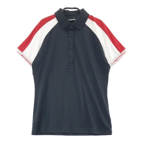 J.LINDEBERG ジェイリンドバーグ 2022年モデル 半袖ポロシャツ ネイビー系 40 【中古】ゴルフウェア レディース