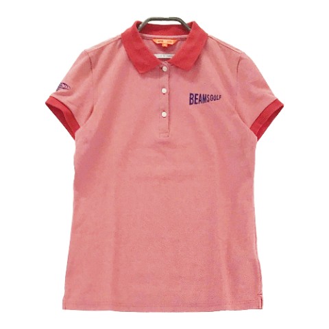 BEAMS GOLF ビームスゴルフ 半袖ポロシャツ レッド系 M 【中古】ゴルフウェア レディース