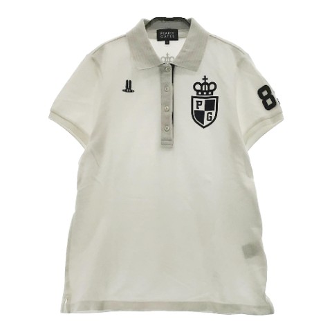 PEARLY GATES パーリーゲイツ 半袖ポロシャツ ホワイト系 1 【中古】ゴルフウェア レディース