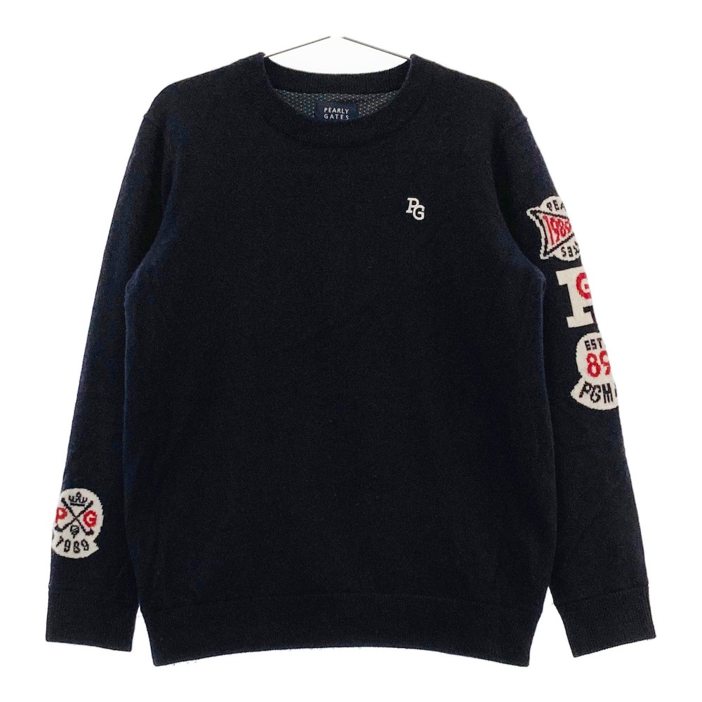 PEARLY GATES パーリーゲイツ 2022年モデル 裏地付カシミヤニットセーター ネイビー系 4 【中古】ゴルフウェア メンズ｜中古ゴルフウェア通販STST