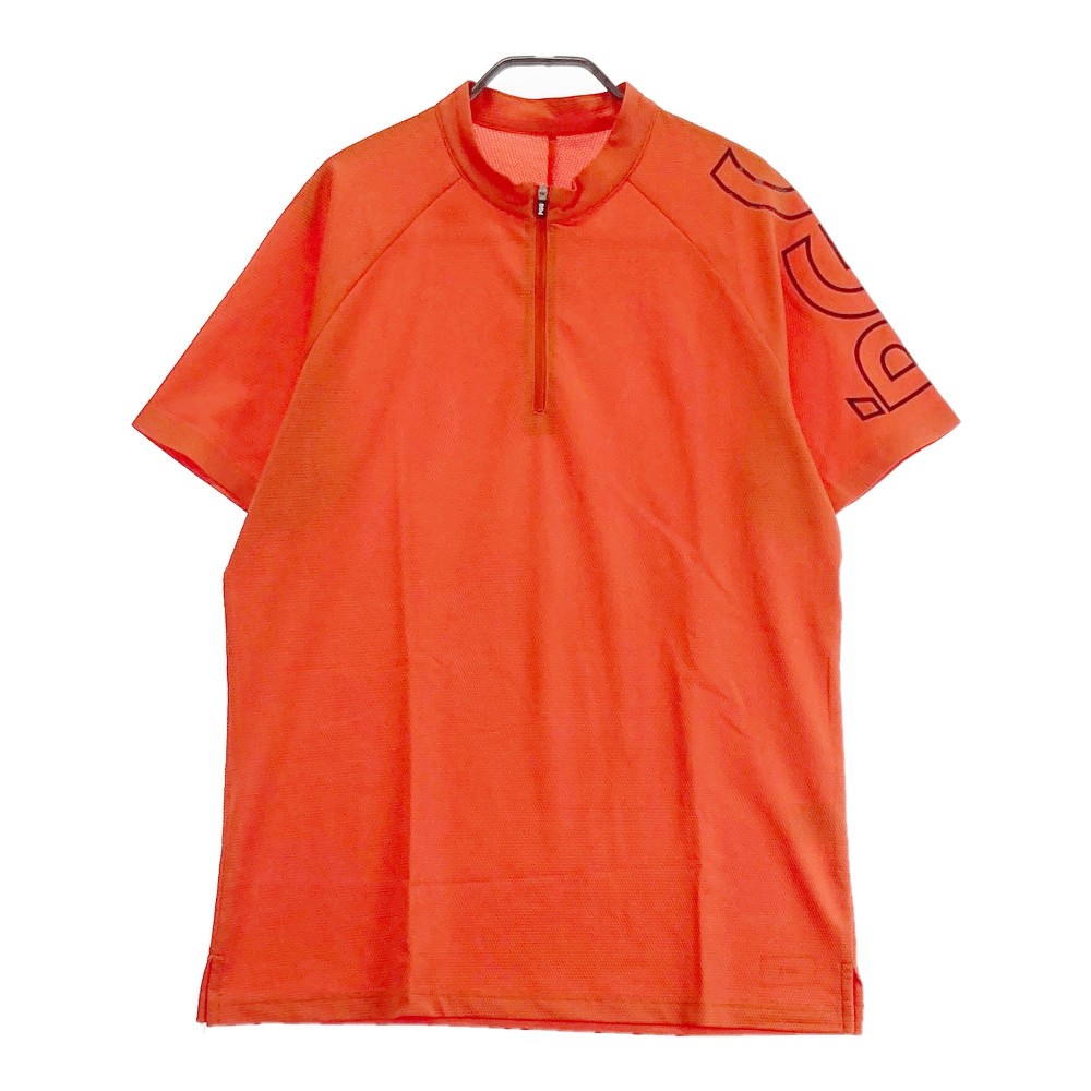 PGG PEARLY GATES パーリーゲイツ 2022年モデル ハーフジップ 半袖Tシャツ オレンジ系 5 【中古】ゴルフウェア メンズ