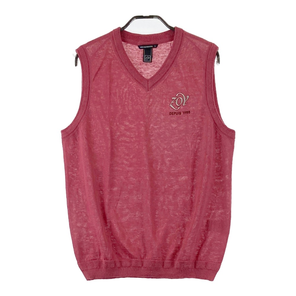 ZOY ゾーイ ニットベスト ピンク系 2 【中古】ゴルフウェア メンズ