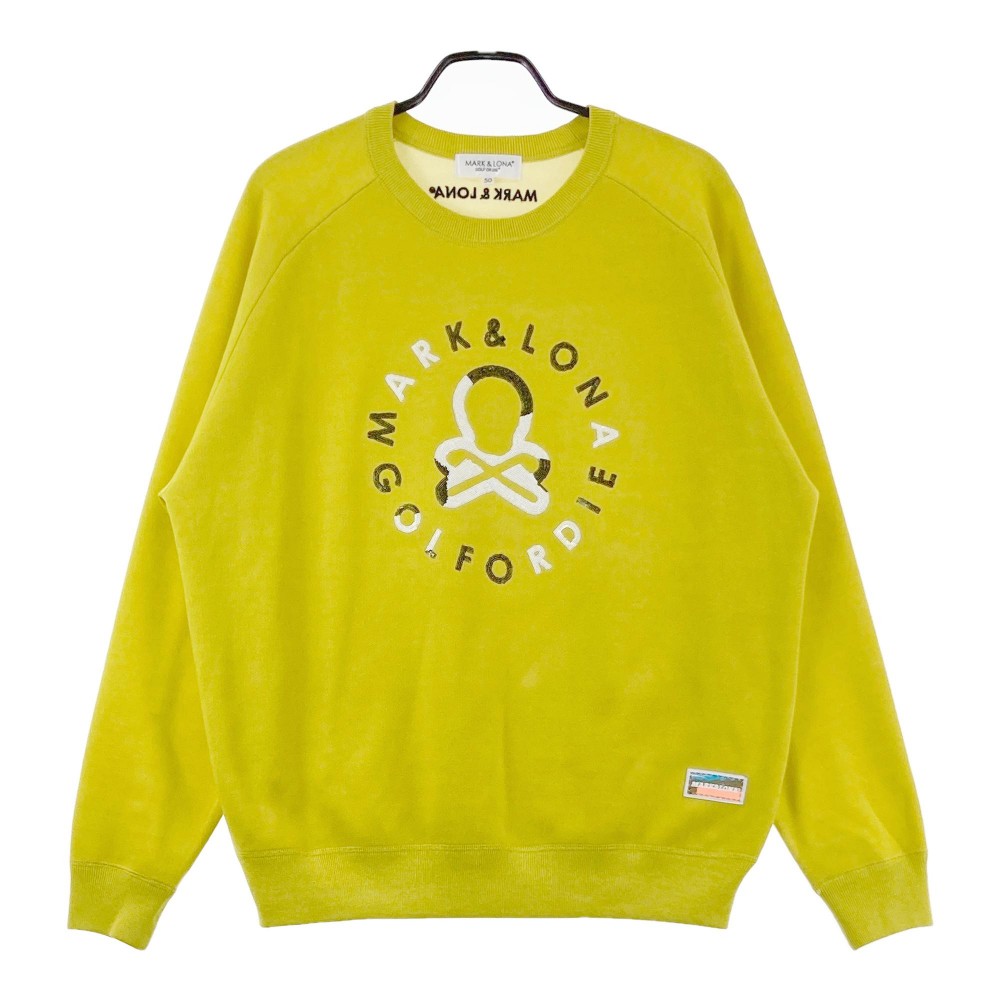 MARK&LONA マークアンドロナ MLM-3C-AB05/2023年モデル ニットセーター スカルサークルロゴ イエロー系 50 【中古】ゴルフウェア メンズ|中古ゴルフウェア通販STST