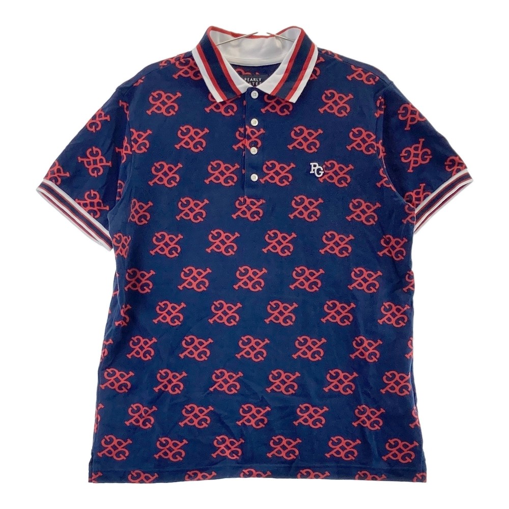 PEARLY GATES パーリーゲイツ 053-9260907 半袖ポロシャツ 総柄 ネイビー系 6 【中古】ゴルフウェア メンズ|中古ゴルフウェア通販STST