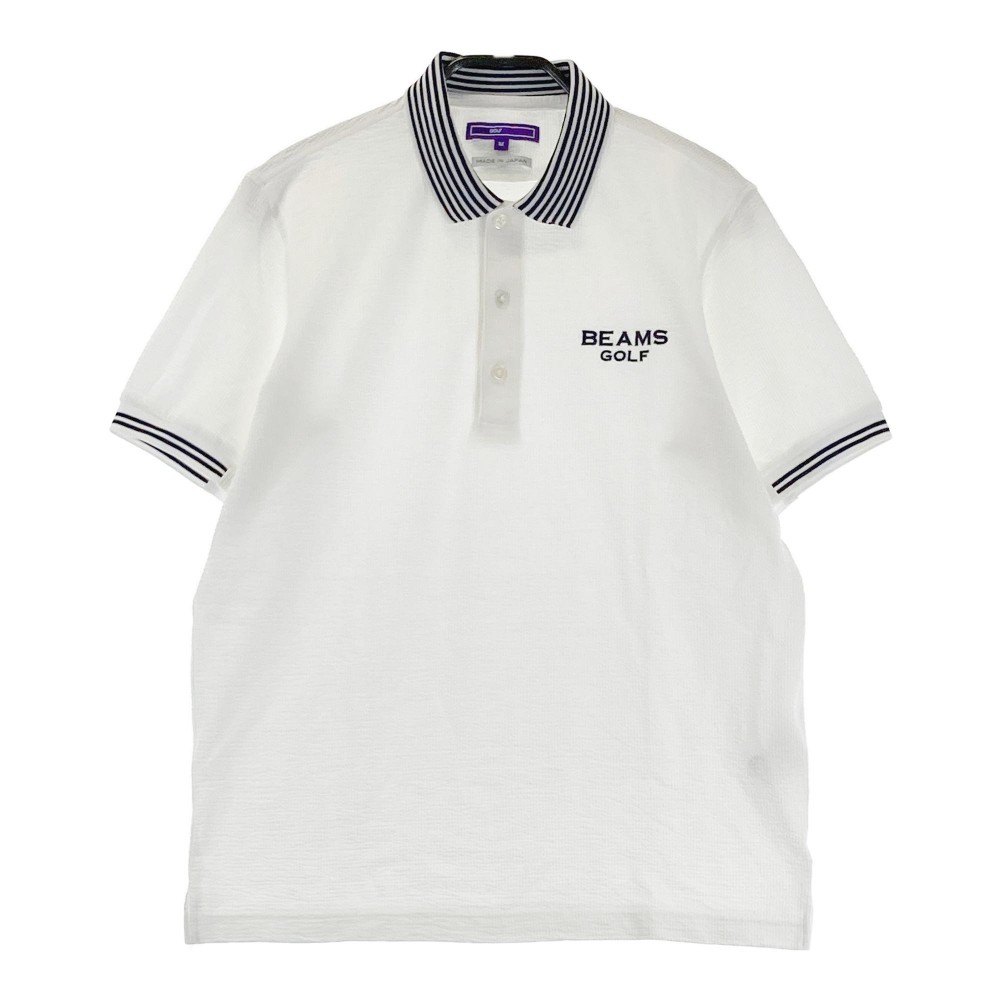 BEAMS GOLF ビームスゴルフ 2022年モデル パープルレーベル 半袖ポロシャツ ホワイト系 M 【中古】ゴルフウェア メンズ