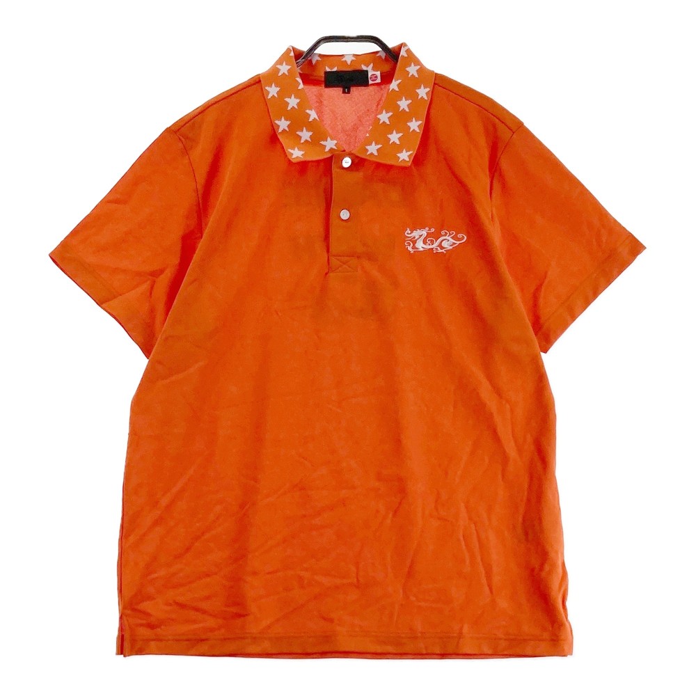 DANCE WITH DRAGON ダンスウィズドラゴン 半袖ポロシャツ オレンジ系 4 【中古】ゴルフウェア メンズ 8,791円