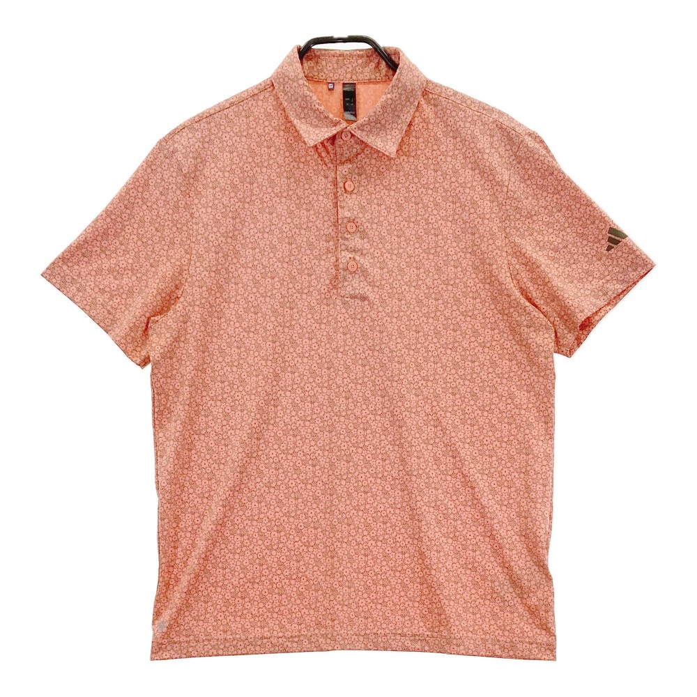 ADIDAS GOLF アディダスゴルフ HS7613 半袖ポロシャツ 花柄 オレンジ系 M 【中古】ゴルフウェア メンズ