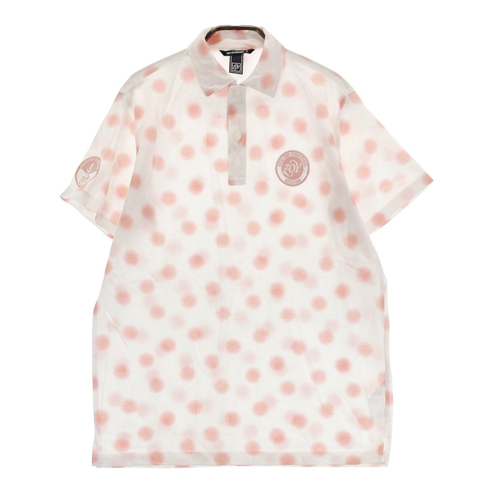 ZOY ゾーイ 半袖ポロシャツ ドット柄 ホワイト系 2 【中古】ゴルフウェア メンズ