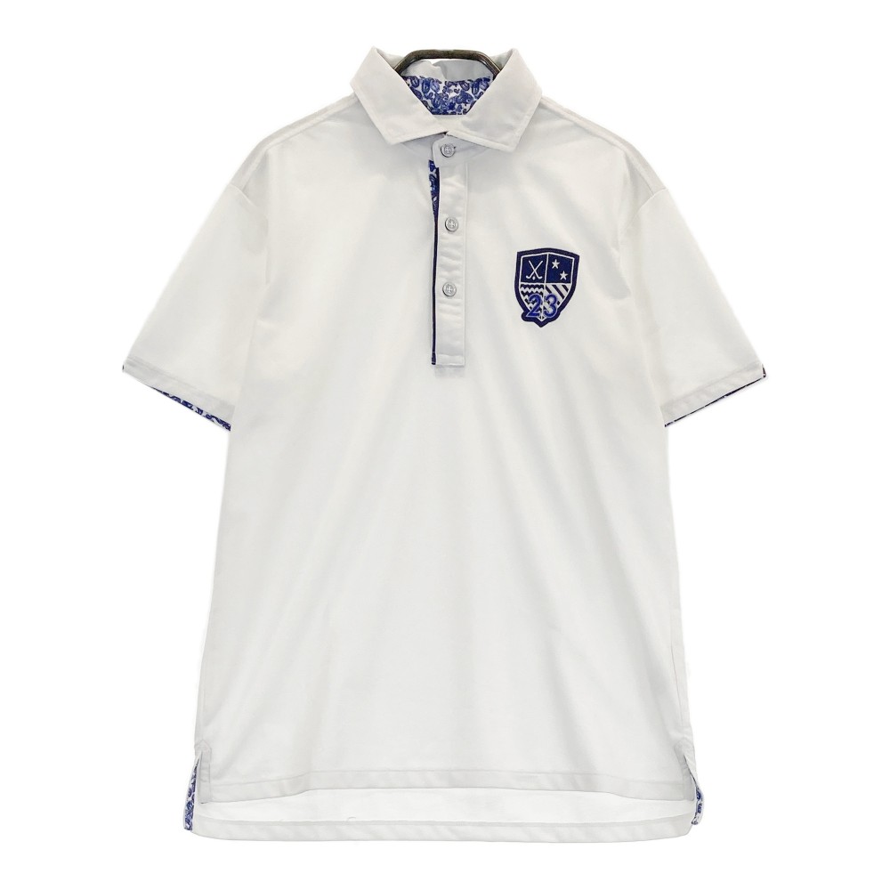 23区GOLF ニジュウサンクゴルフ 半袖ポロシャツ ホワイト系 M 【中古】ゴルフウェア メンズ