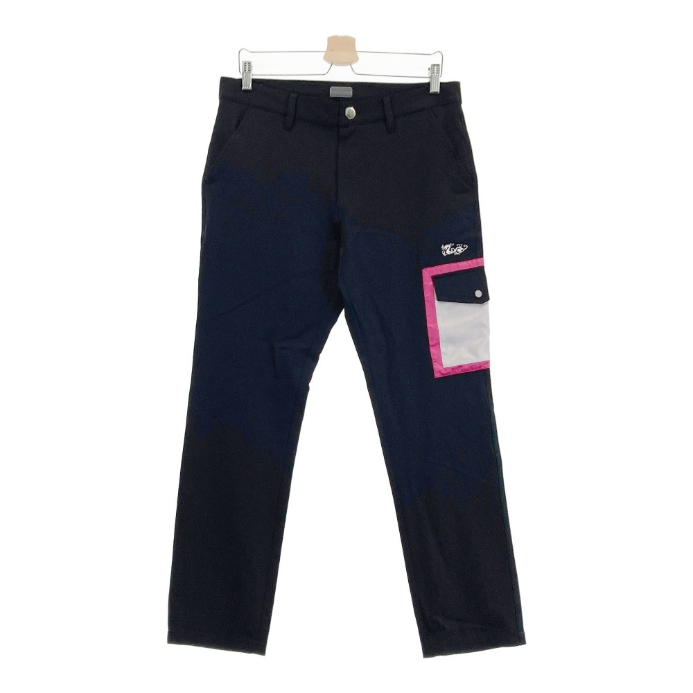 DANCE WITH DRAGON ダンスウィズドラゴン D1-478110 ストレッチパンツ ブラック系 3 【中古】ゴルフウェア メンズ